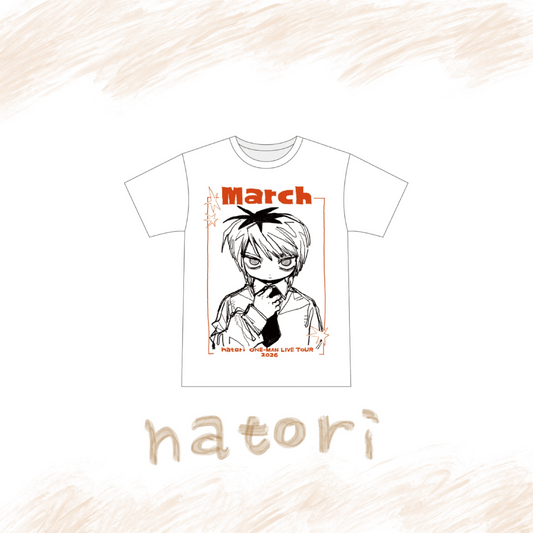 🎧 natori - ONE-MAN LIVE TOUR「行進」 - "March" S/S Tee White ♪︎