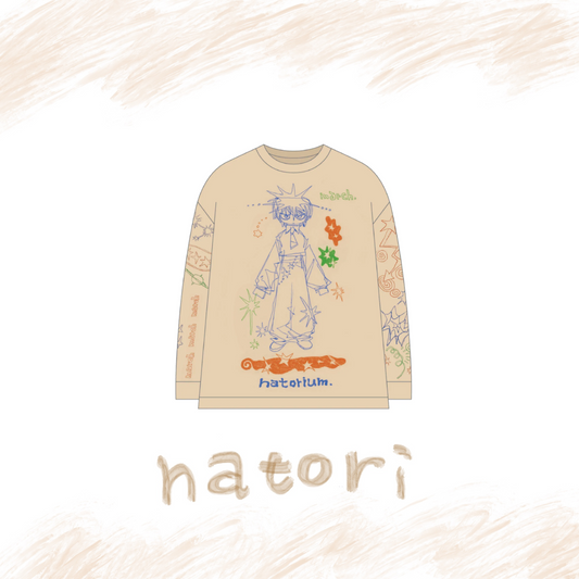 🎧 natori - ONE-MAN LIVE TOUR「行進」 - "March" long T-shirt Ivory ♪︎