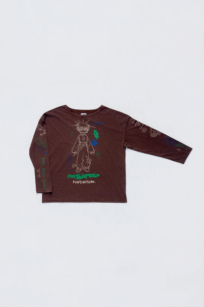 🎧 natori - ONE-MAN LIVE TOUR「行進」 - "March" long T-shirt Brown ♪︎