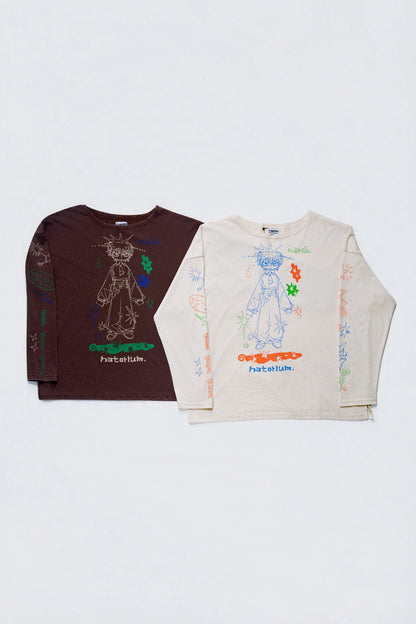 🎧 natori - ONE-MAN LIVE TOUR「行進」 - "March" long T-shirt Brown ♪︎