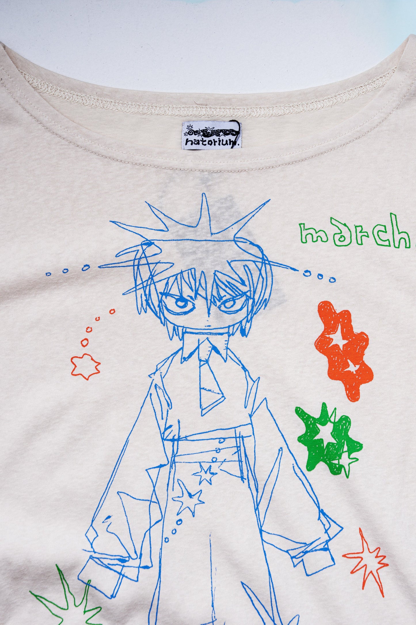 🎧 natori - ONE-MAN LIVE TOUR「行進」 - "March" long T-shirt Ivory ♪︎