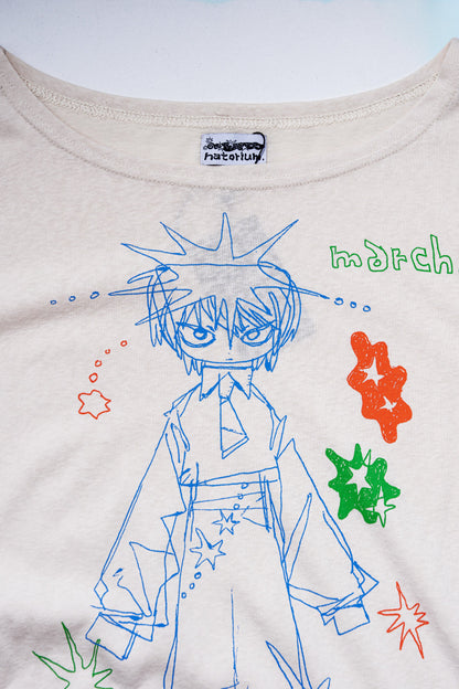 🎧 natori - ONE-MAN LIVE TOUR「行進」 - "March" long T-shirt Ivory ♪︎
