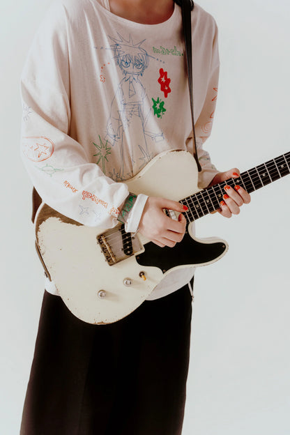 🎧 natori - ONE-MAN LIVE TOUR「行進」 - "March" long T-shirt Ivory ♪︎