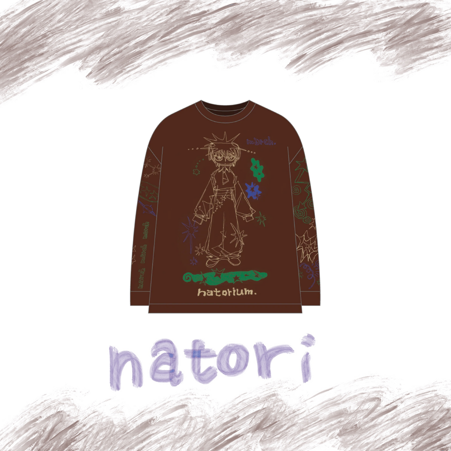 🎧 natori - ONE-MAN LIVE TOUR「行進」 - "March" long T-shirt Brown ♪︎