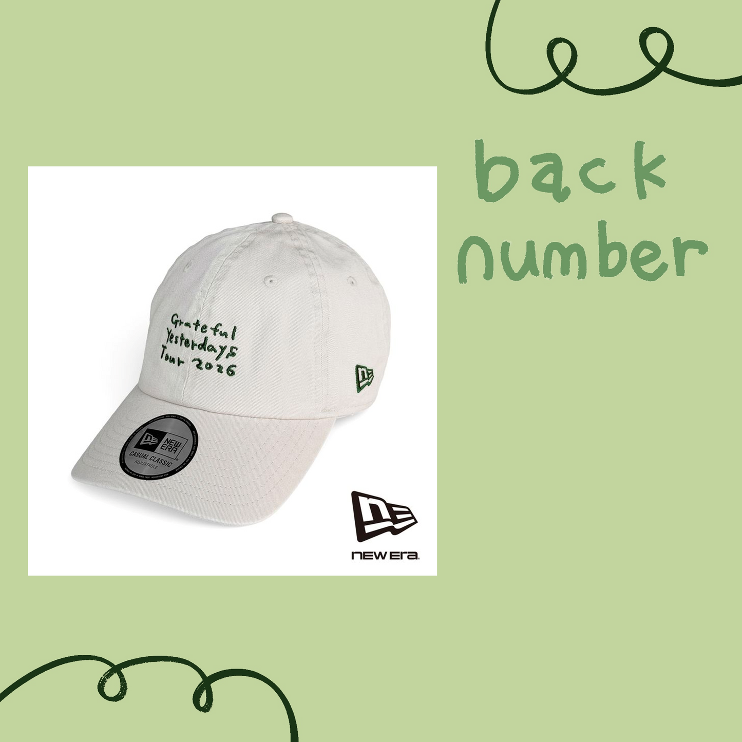 🌊 back number - Grateful Yesterdays Tour 2026 - NEW ERA® 聯名 棒球帽 L.BEG ♪︎
