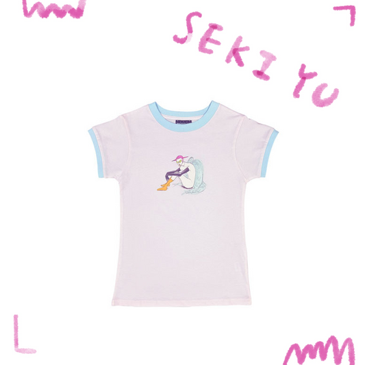 👽 勢喜遊 - 2025 SUMMER - SEKI GRAPHIC 緊身TEE 粉色 ♪︎ - 【長期預購-12月中旬】