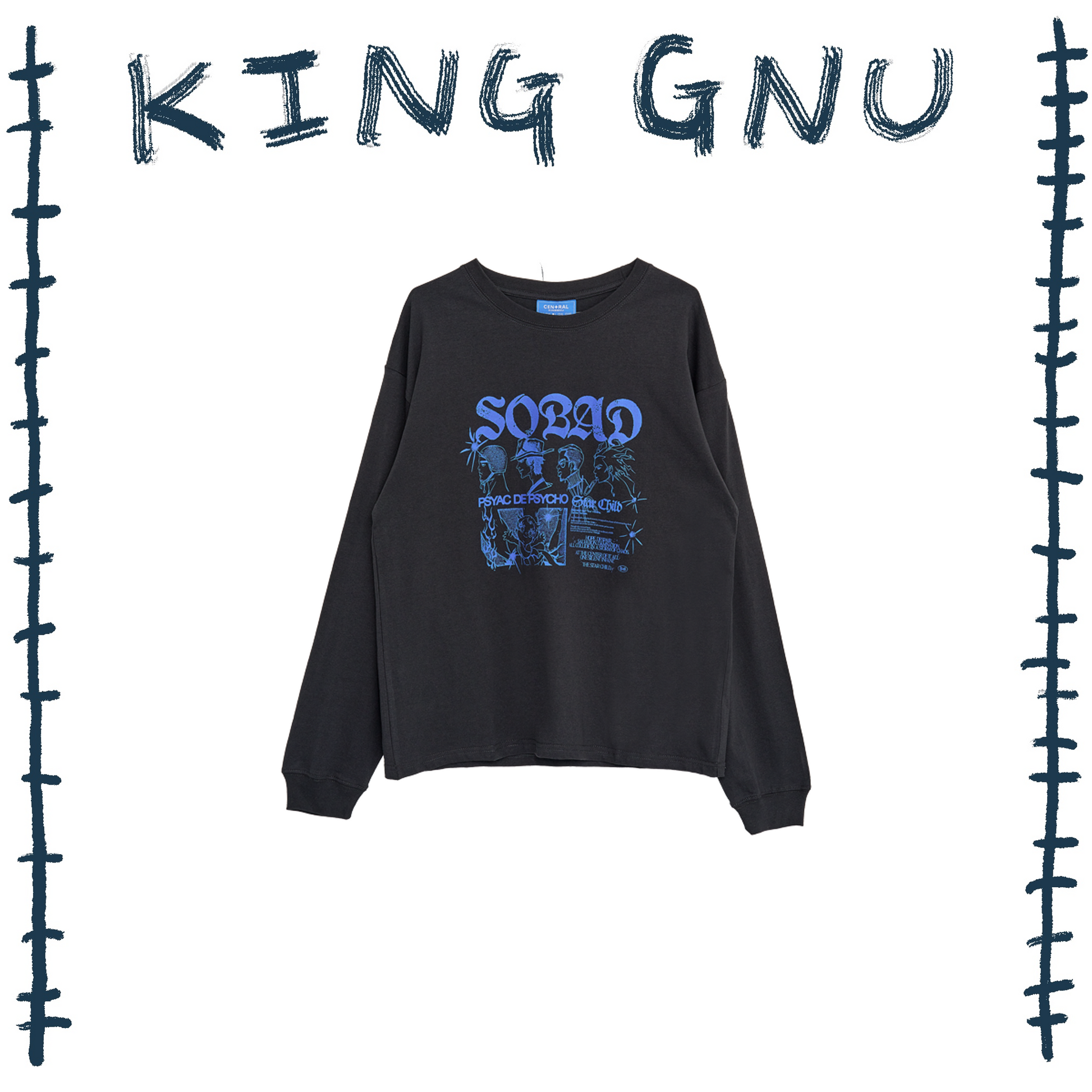 👑🐂 King Gnu - CEN+RAL Tour 2026 - SOBAD L/S TEE (SUMI BLACK