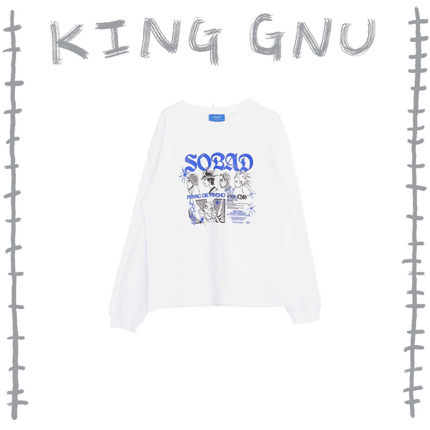 👑🐂 King Gnu - CEN+RAL Tour 2026 - SOBAD L/S TEE (WHITE