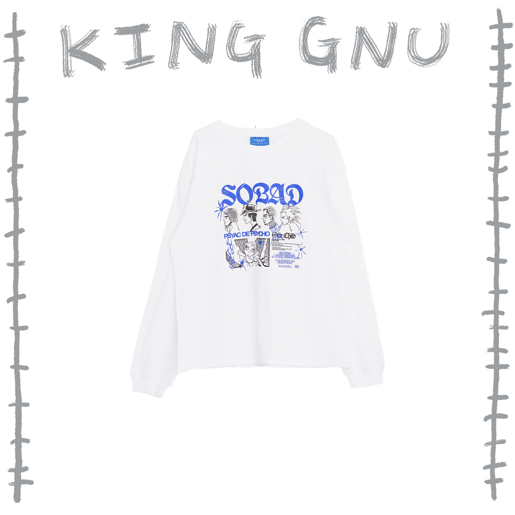 👑🐂 King Gnu - CEN+RAL Tour 2026 - SOBAD L/S TEE (WHITE