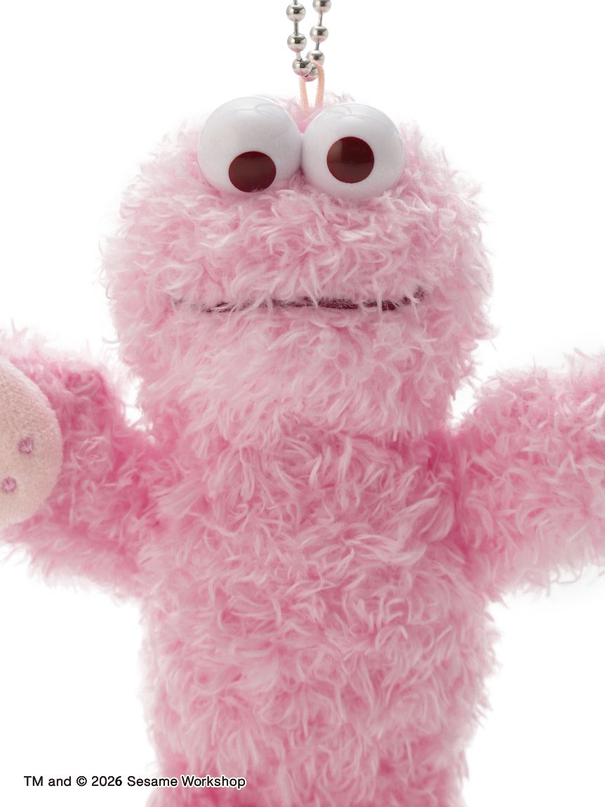 SESAME STREET - 芝麻街PINK FRIENDS 系列 - 春天粉色限定COOKIE MONSTER娃娃吊飾 ♪︎