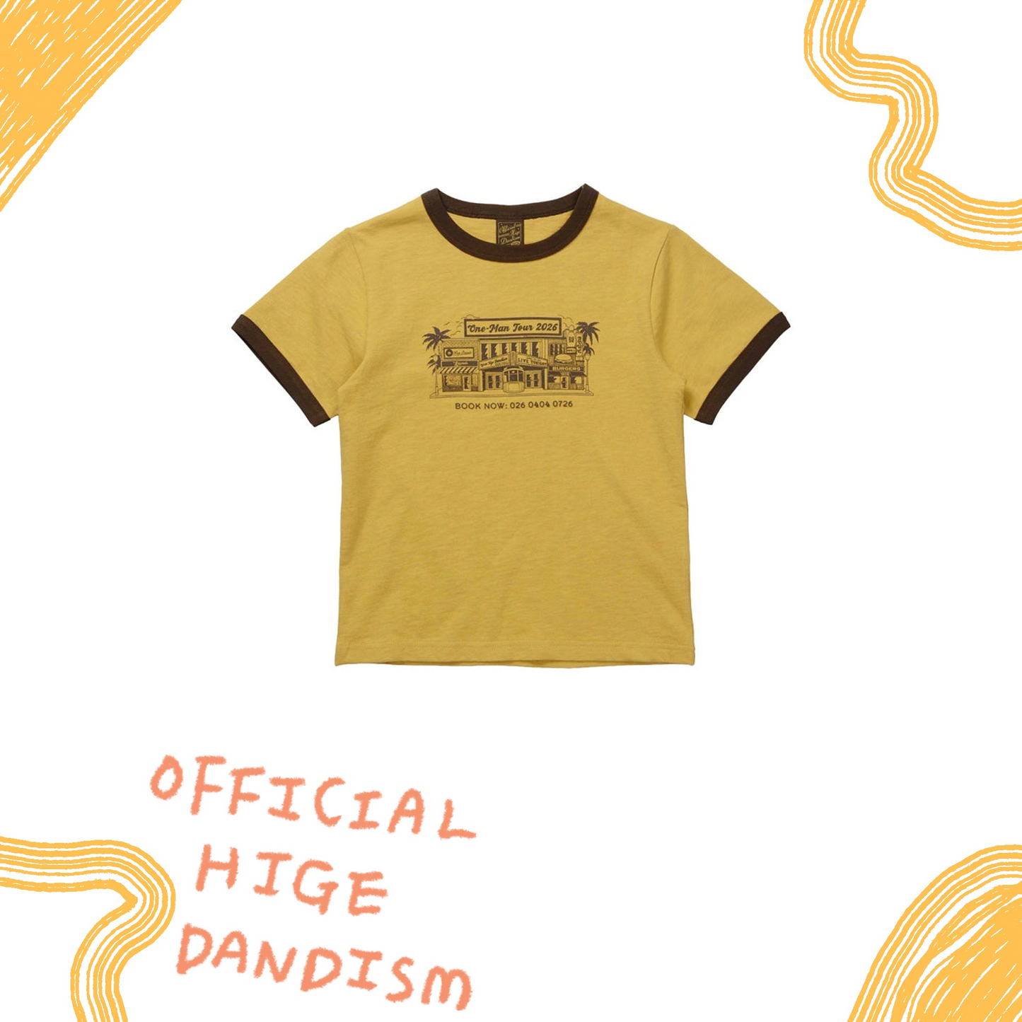 🎹 Official髭男dism - one-man tour 2026 - T-Shirt Mustard 130 ♪︎