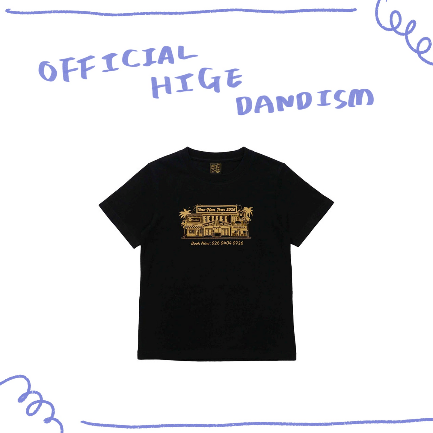 🎹 Official髭男dism - one-man tour 2026 - T-Shirt Black 130 ♪︎