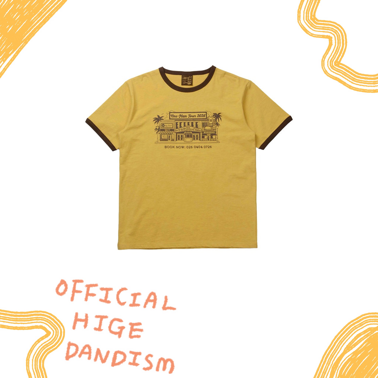 🎹 Official髭男dism - one-man tour 2026 - T-Shirt Mustard ♪︎