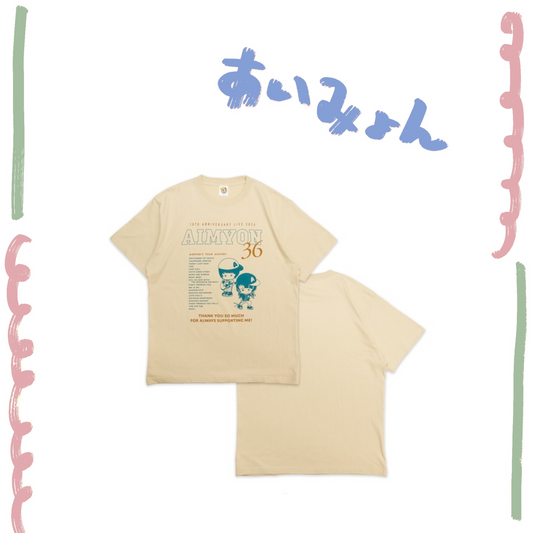 🐬 AIMYON - AIMYON 10th anniversary LIVE 2026「、、、」IN 阪神甲子園球場 - 東西南北 Myon史 T-Shirt/Sand Beige ♪︎ - 【長期預購-11月上旬】