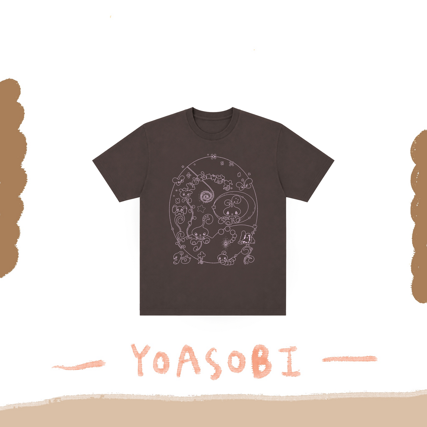 ⭐ YOASOBI - 超惑星 - Aliens T-Shirt Brown ♪︎ - 【長期預購-11月下旬】