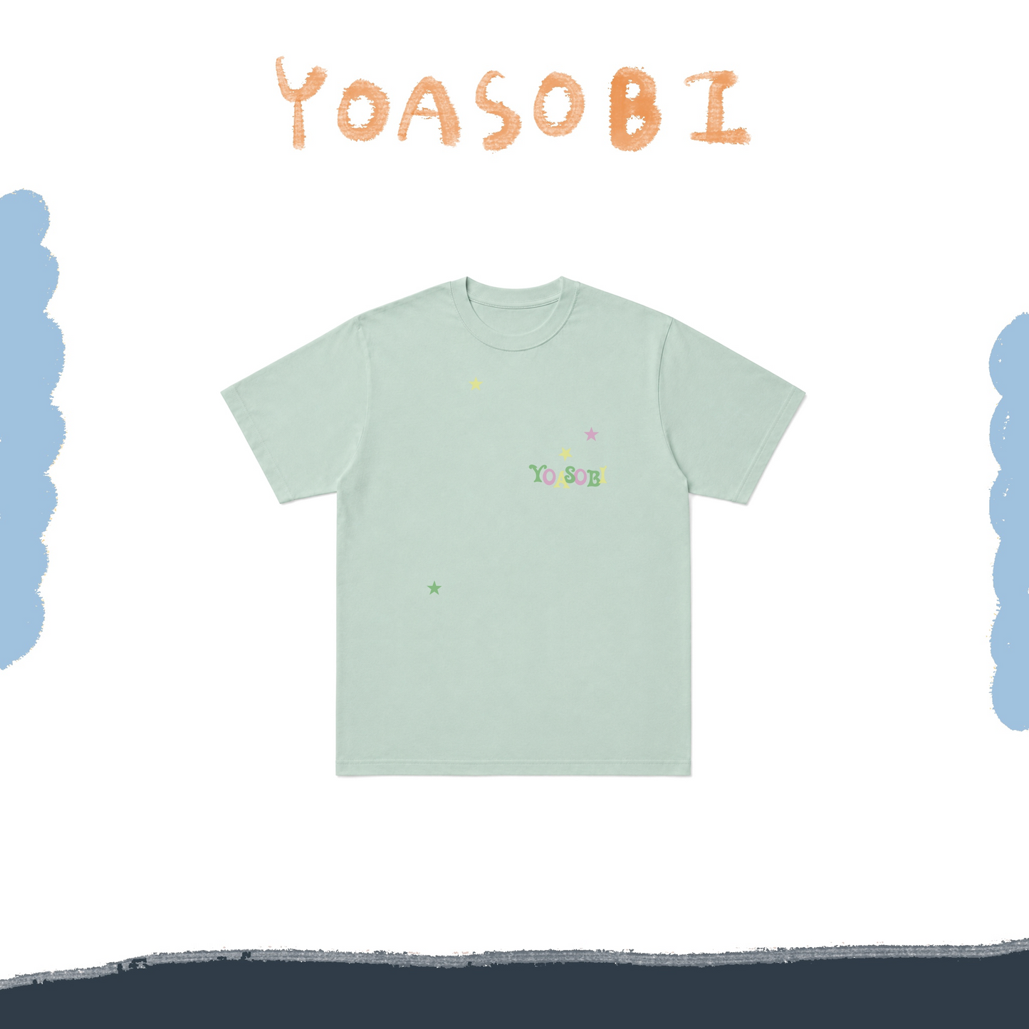 ⭐ YOASOBI - 超惑星 - 閃亮亮T-Shirt Light Green ♪︎ - 【長期預購-11月下旬】