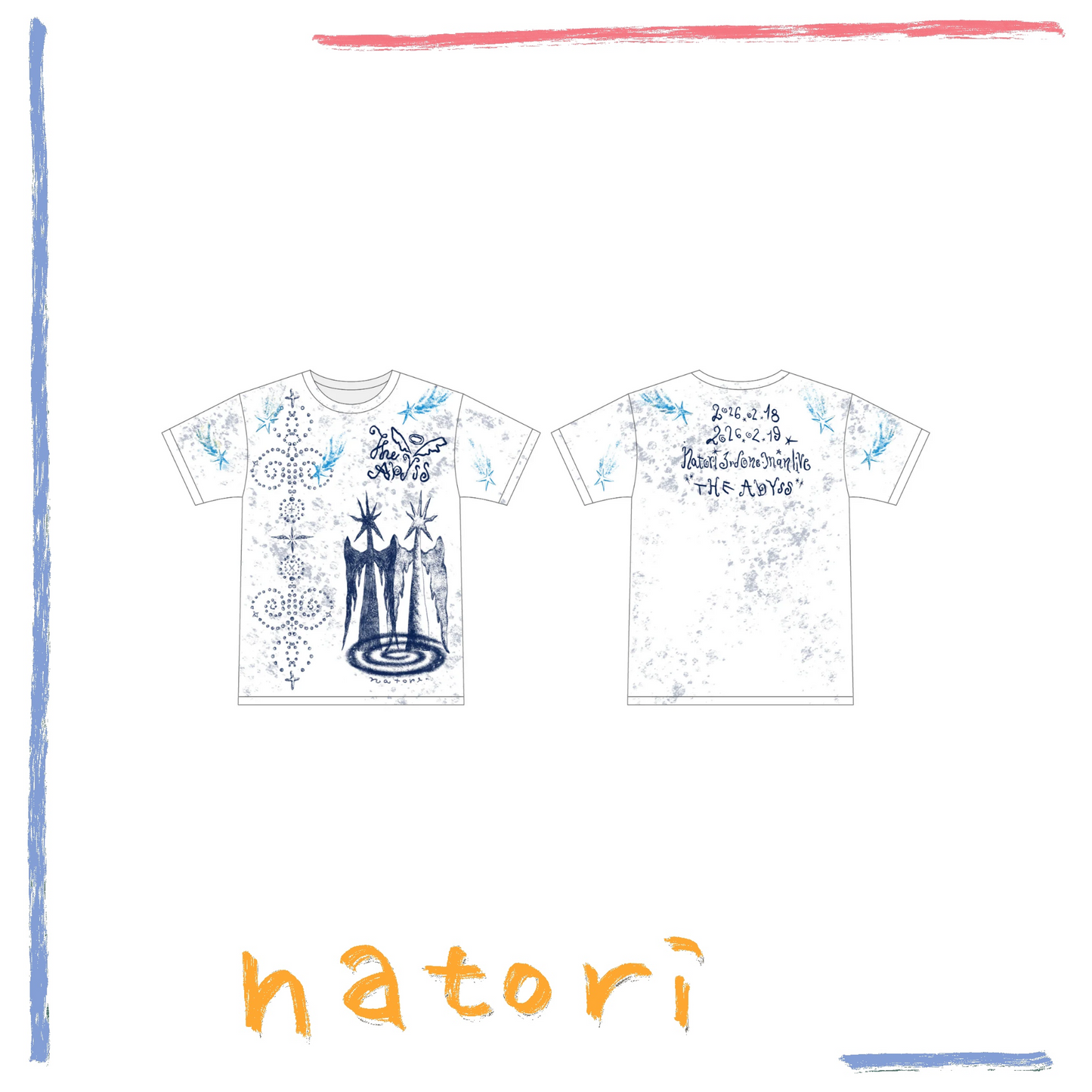 🎧 NATORI - 3rd ONE-MAN LIVE「深海」 - "The Abyss" S/S Tee 白 ♪︎