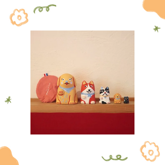 一千乃 - 和紙工藝俄羅斯娃娃 - 招財犬 (Pariinu) ♪