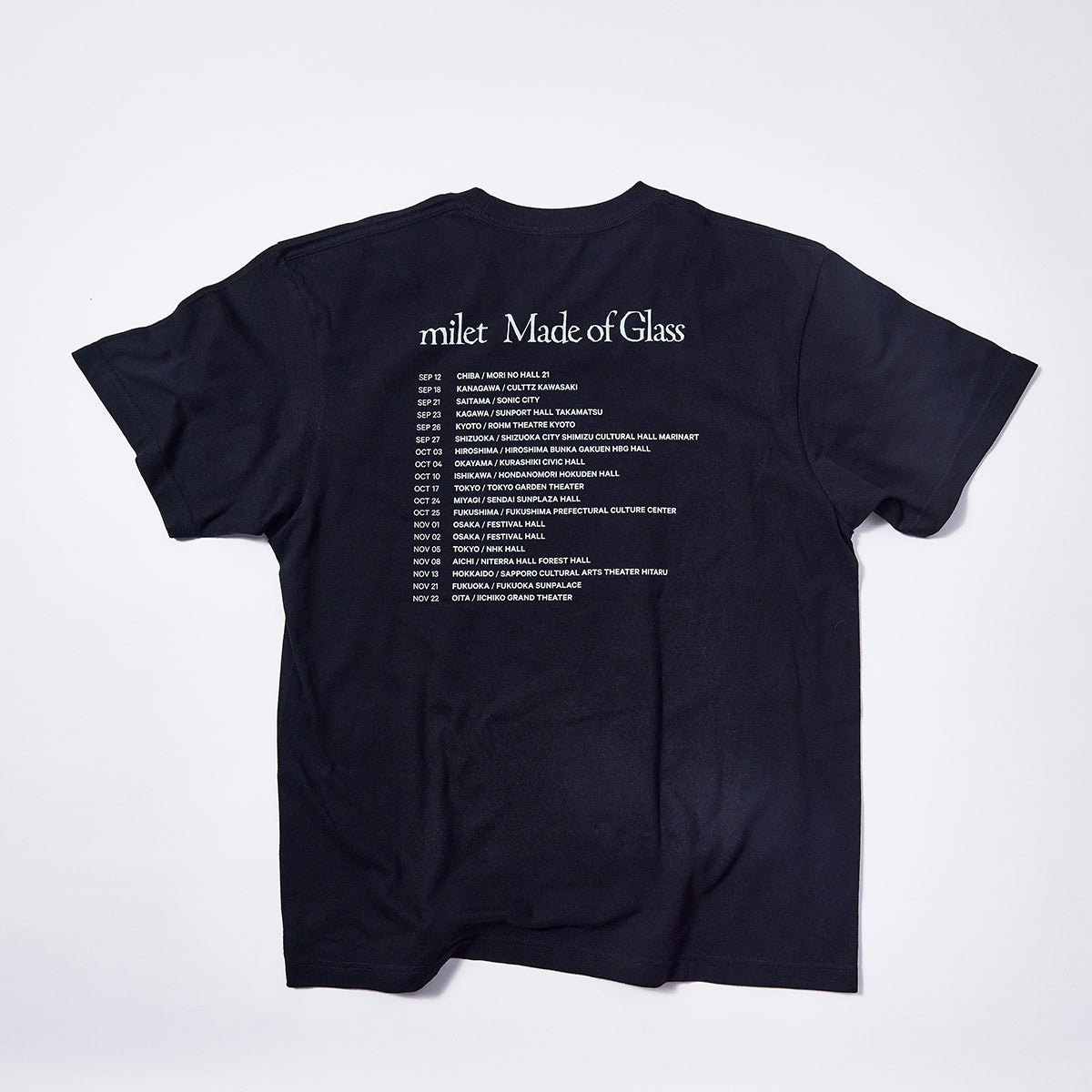 🎈 milet - milet live tour “Made of Glass” - Made of Glass T-shirt　BLACK ♪︎