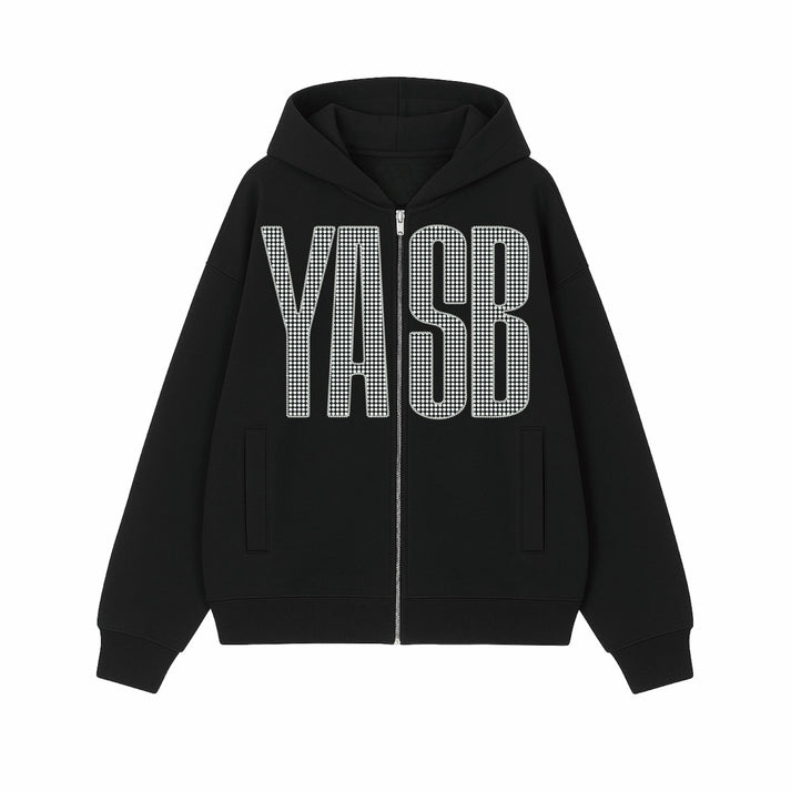 ⭐ YOASOBI - YASB Rhinestone - Logo Zip Hoodie ♪︎ - 【中期預購-12月上旬】 – ワガママ任性屋