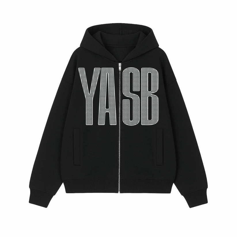 ⭐ YOASOBI - YASB Rhinestone - Logo Zip Hoodie ♪︎ - 【中期預購-12月上旬】 – ワガママ任性屋