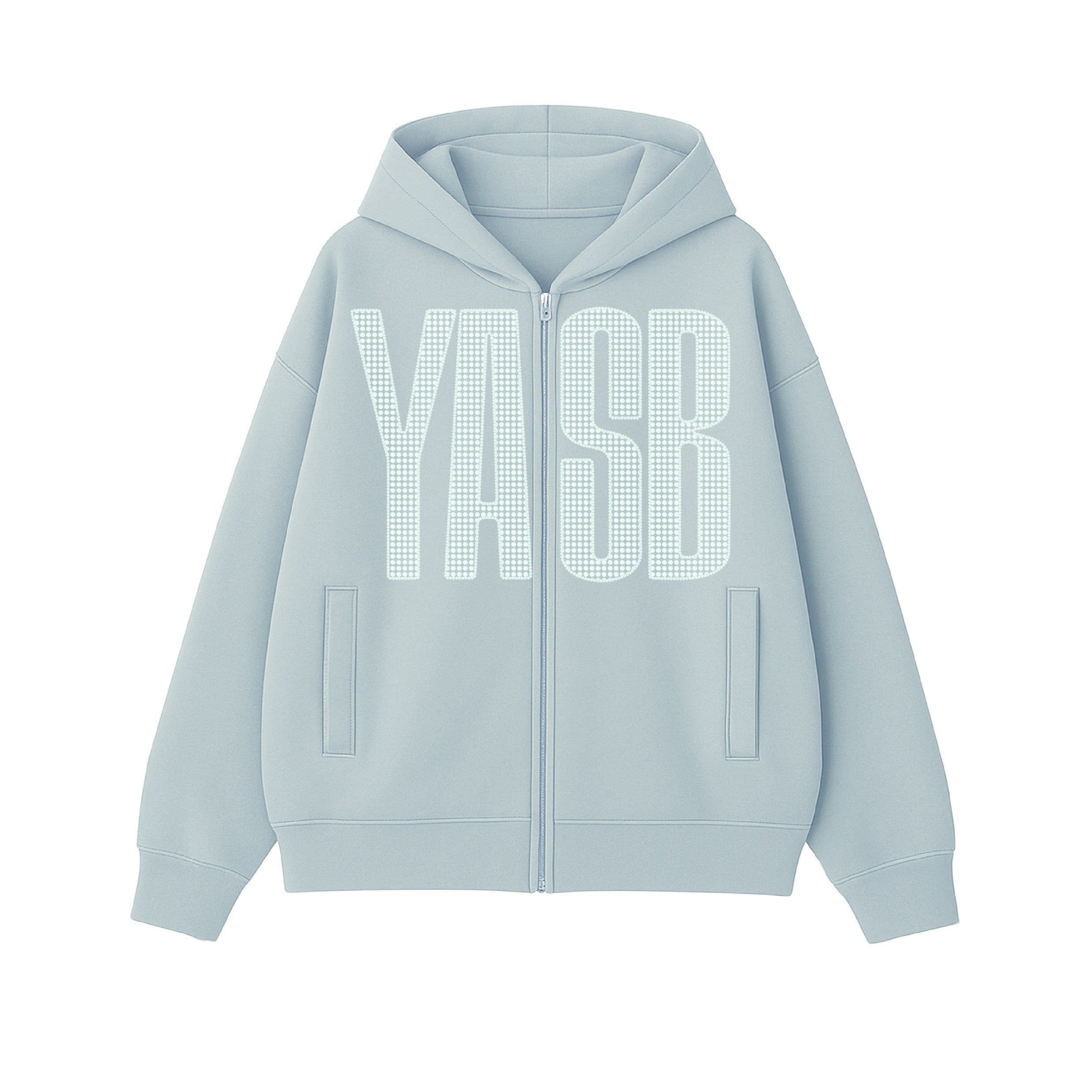 ⭐ YOASOBI - YASB Rhinestone - Logo Zip Hoodie ♪︎ - 【中期預購