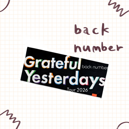 🌊 back number - Grateful Yesterdays Tour 2026 - 染色LOGO毛巾 ♪︎