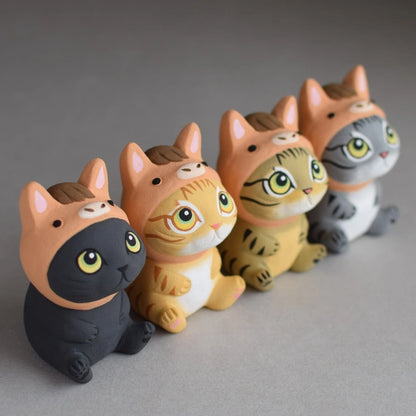 城南窯 - 新年手作2026 - 戴著午(馬)年帽子的貓 ♪︎