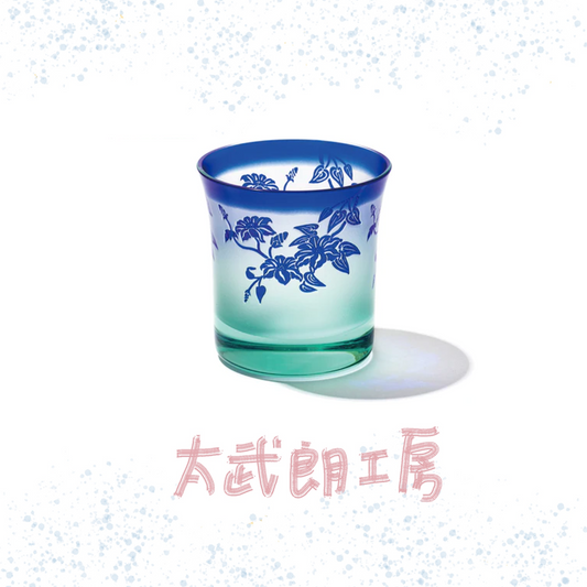太武朗工房 - 雕刻 夢柄子 「鐵線蓮」 - 酒杯 (綠藍款) ♪︎