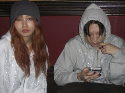 ⭐ YOASOBI - YASB Rhinestone - Logo Zip Hoodie ♪︎ - 【中期預購-12月上旬】
