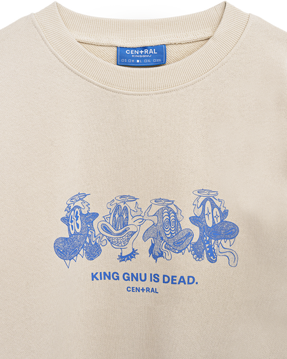 ミュージシャン CEN+RAL KING GNU KG IS DEAD SWEATSHIRT 👑🐂 King Gnu - CEN+RAL Tour 2026 - KG IS DEAD SWEATSHIRT (IVORY