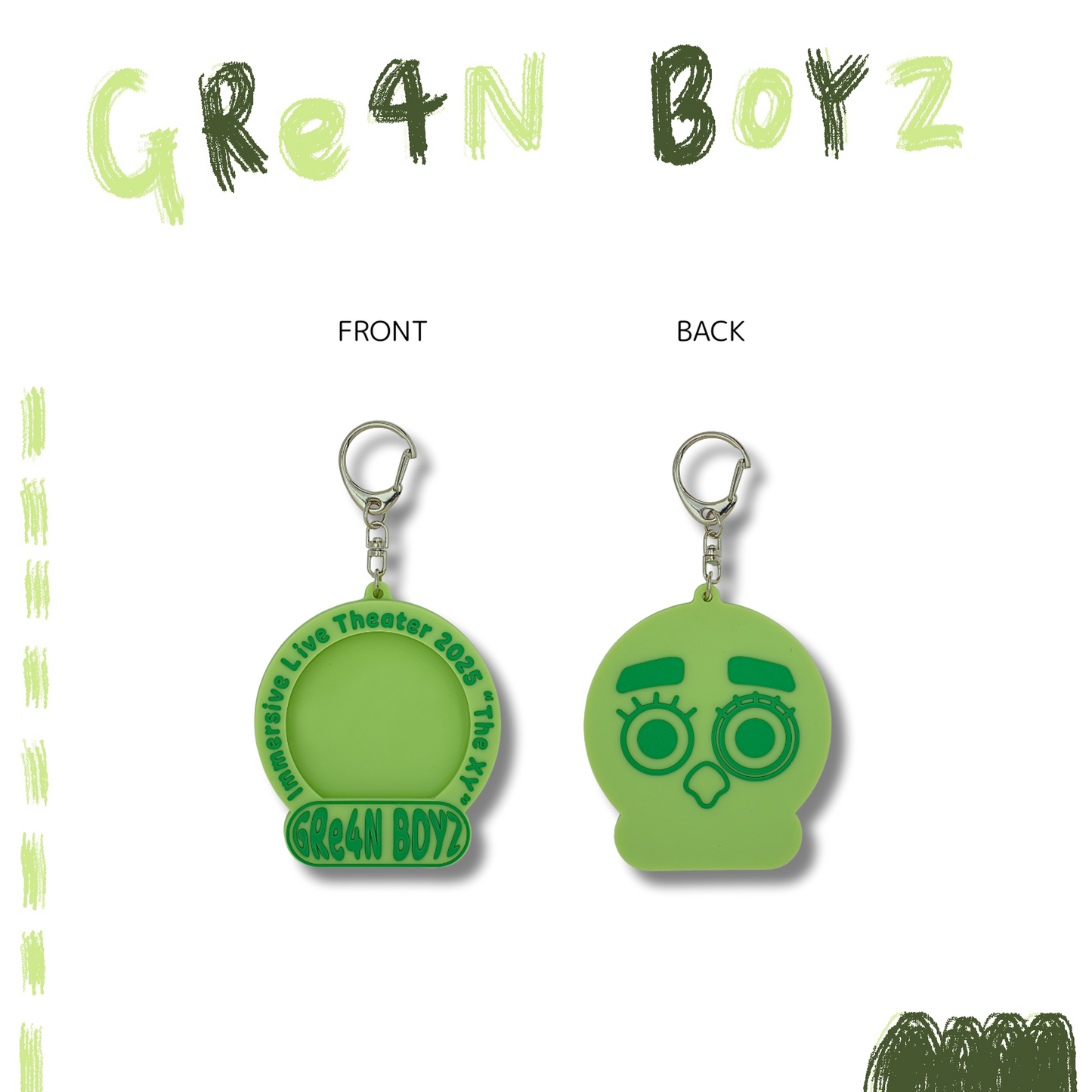🦷 GRe4N BOYZ - 2025 ❛THE XY❜ 巡迴周邊第1彈 - 夢鑰匙圈【徽章鑰匙圈 綠】 ♪︎