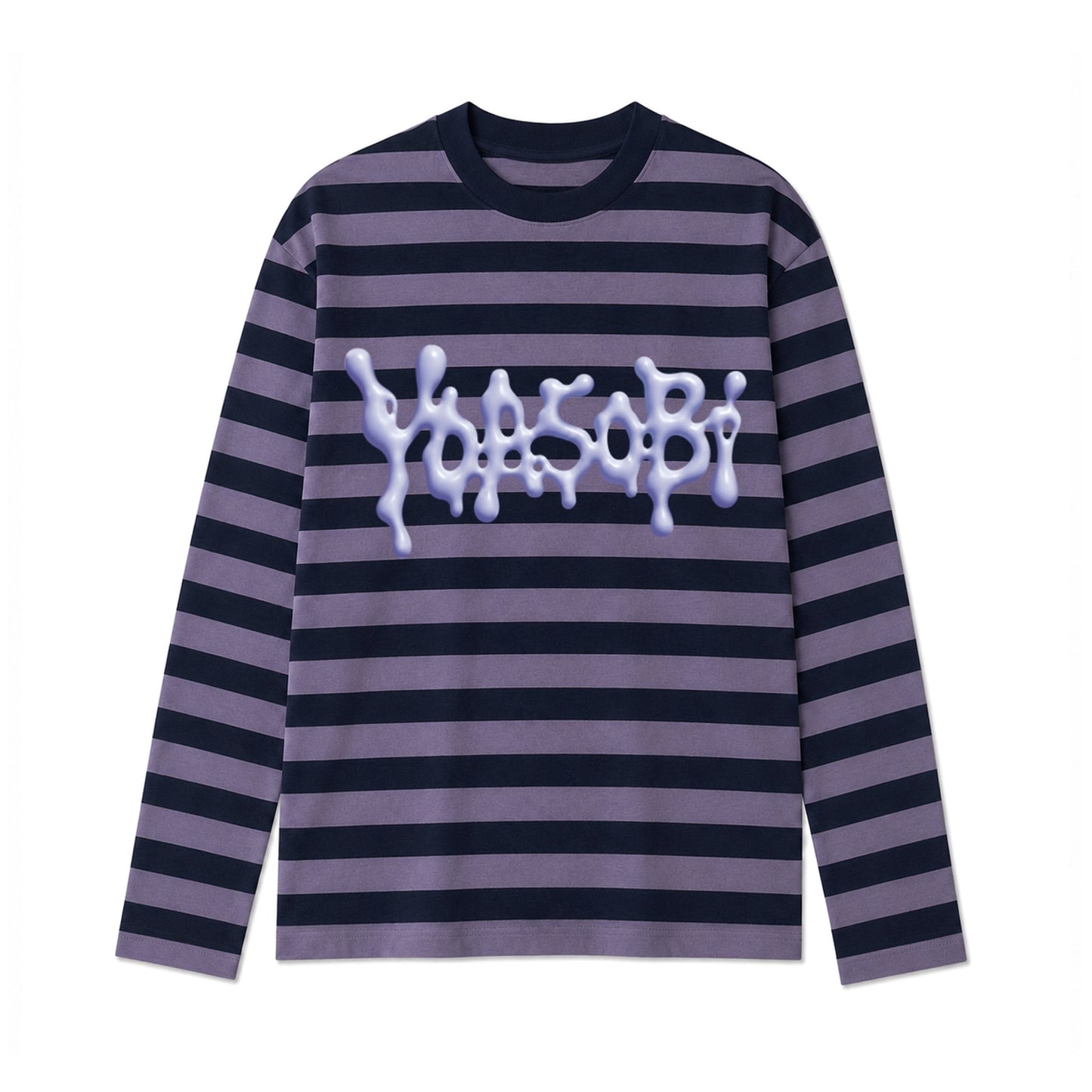 ⭐ YOASOBI - 超惑星 - 條紋長袖T Navy×Purple ♪︎ - 【長期預購-11月下旬】