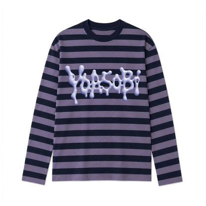⭐ YOASOBI - 超惑星 - 條紋長袖T Navy×Purple ♪︎ - 【長期預購-11月下旬】