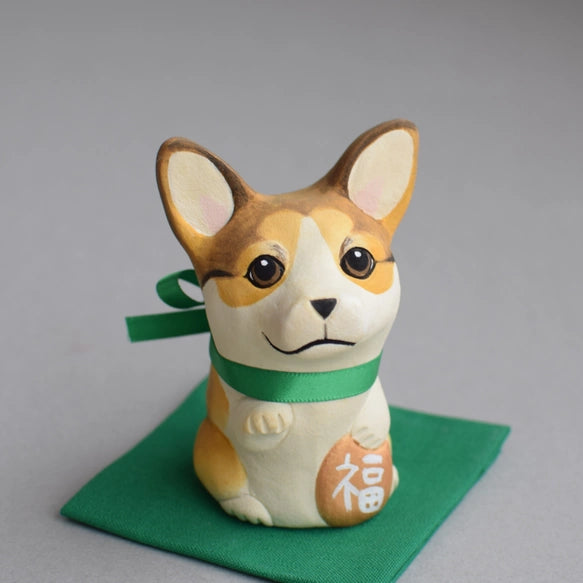 城南窯 - 招財犬 - 柯基(深棕) ♪︎