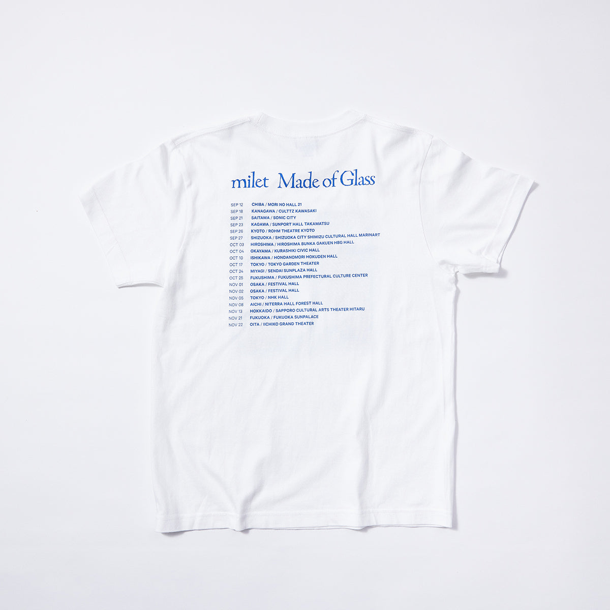 🎈 milet - milet live tour “Made of Glass” - Made of Glass T-shirt　WHITE ♪︎