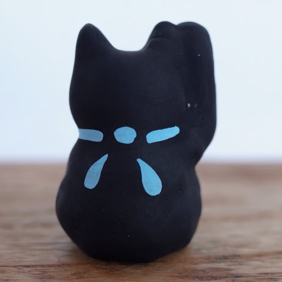 鎌倉張子 - 招財貓 - 幼貓 黑 (右手) ♪︎