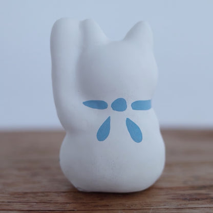 鎌倉張子 - 招財貓 - 幼貓 白 (左手) ♪︎