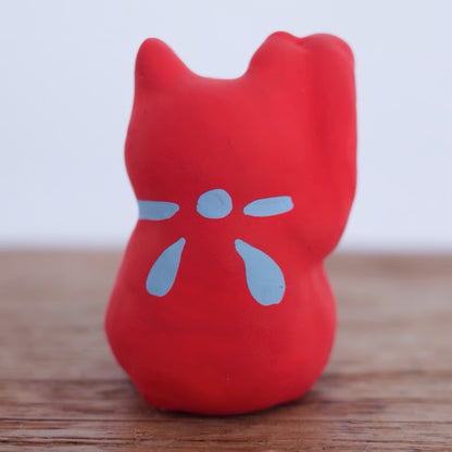 鎌倉張子 - 招財貓 - 幼貓 紅 (右手) ♪︎