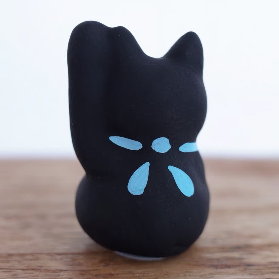 鎌倉張子 - 招財貓 - 幼貓 黑 (左手) ♪︎