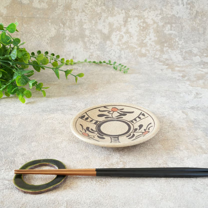 喜多窯霞仙 - 繪瀨戶 - 赤繪4寸盤 ♪︎