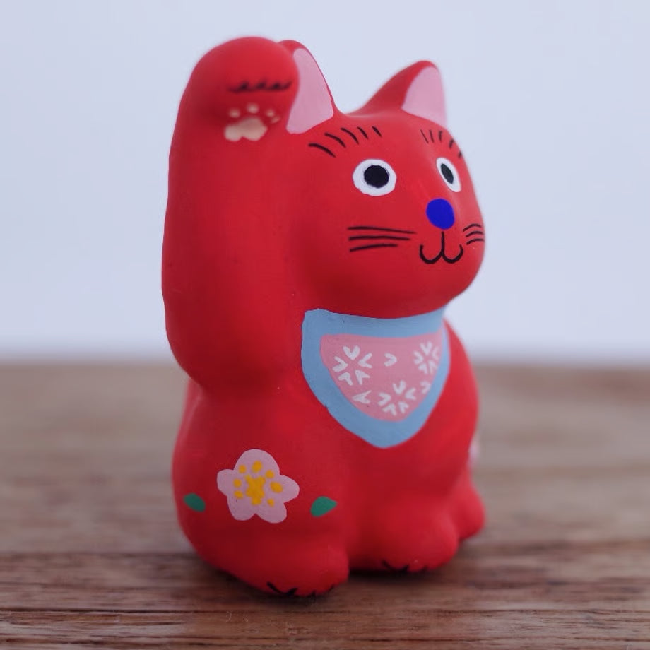 鎌倉張子 - 招財貓 - 幼貓 紅 (右手) ♪︎