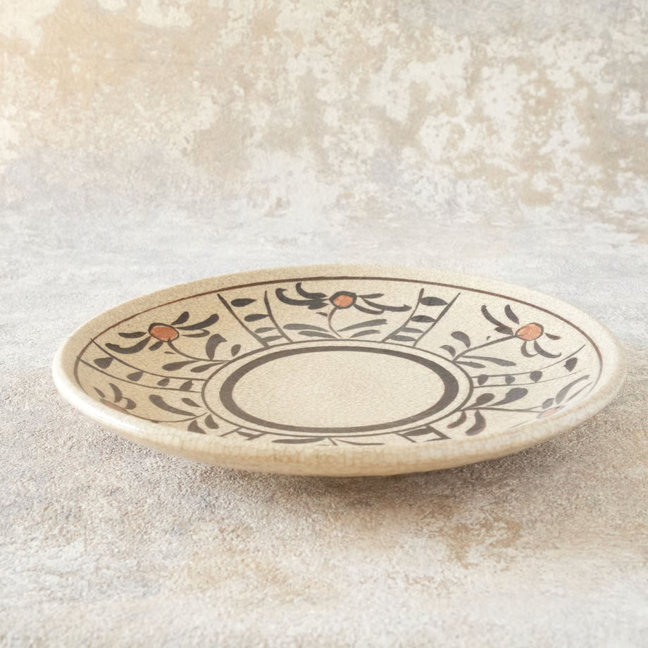 喜多窯霞仙 - 繪瀨戶 - 赤繪7寸盤 ♪︎