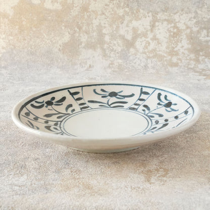 喜多窯霞仙 - 繪瀨戶 - 陶胎染付7寸盤 ♪︎