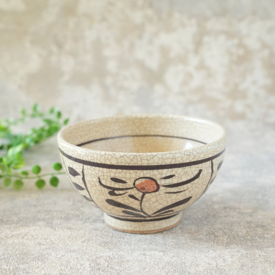 喜多窯霞仙 - 繪瀨戶 - 赤繪飯碗 ♪︎