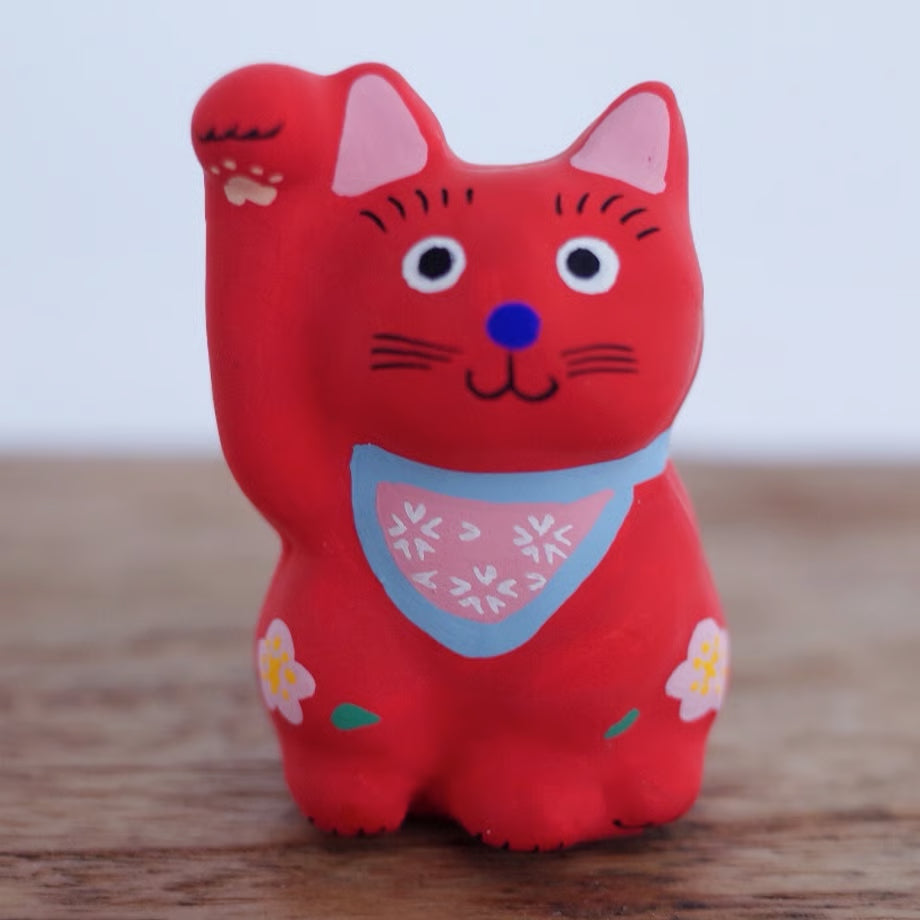 鎌倉張子 - 招財貓 - 幼貓 紅 (右手) ♪︎