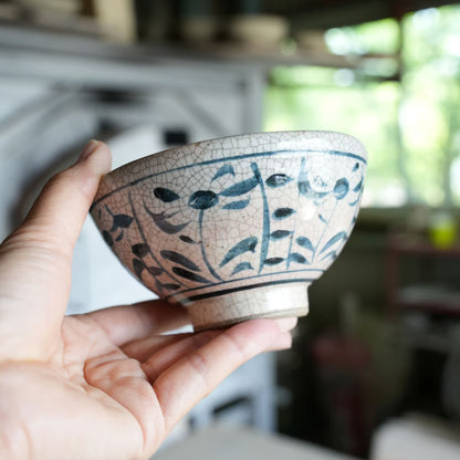 喜多窯霞仙 - 繪瀨戶 - 陶胎染付飯碗 ♪︎