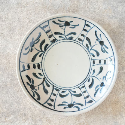 喜多窯霞仙 - 繪瀨戶 - 陶胎染付7寸盤 ♪︎