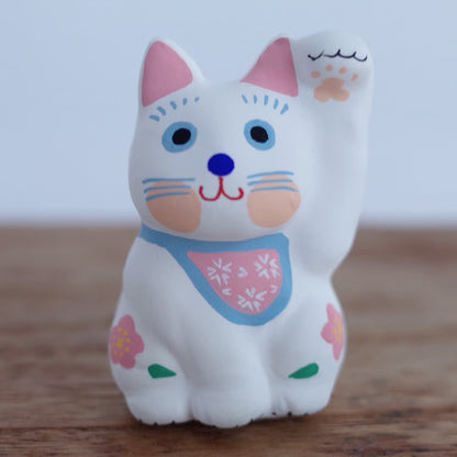 鎌倉張子 - 招財貓 - 幼貓 白 (左手) ♪︎