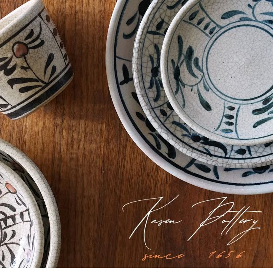 喜多窯霞仙 - 繪瀨戶 - 陶胎染付4寸盤 ♪︎